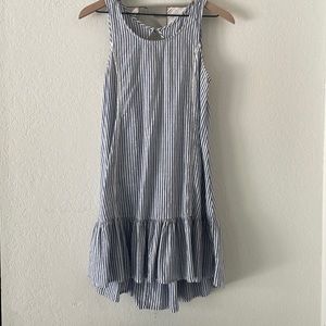 Element stripe high low ruffle dress